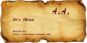 Arz Absa névjegykártya